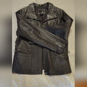 Black leather vintage jacket